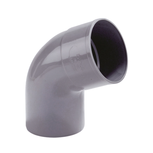 Dyka PVC HWA bocht 100mm, grijs, 67.5° mof/spie