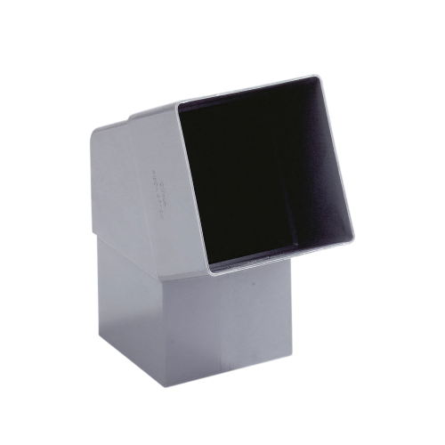 Dyka PVC HWA bocht 80mm, vierkant, grijs, 67.5° mof/spie