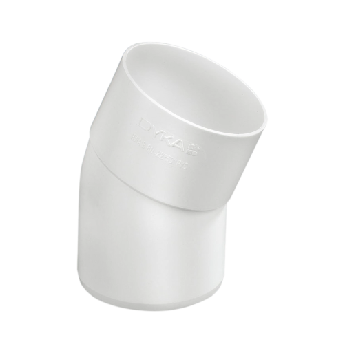 Dyka PVC HWA bocht 80mm, wit, 22.5° mof/spie