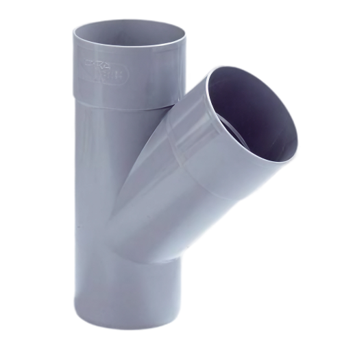 Dyka PVC HWA T-stuk 100mm, grijs, 45°, mof/spie