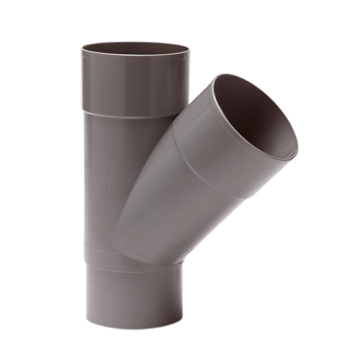 Dyka PVC HWA T-stuk 70mm, grijs, 2x mof/verjongd spie 45°