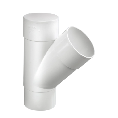 Dyka PVC HWA T-stuk 80mm, wit, 45°, mof/verjongd spie