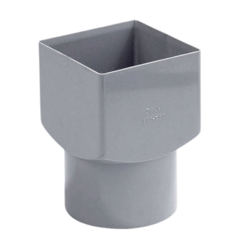 Dyka PVC Verloop vierkant 80mm x 80mm rond, grijs