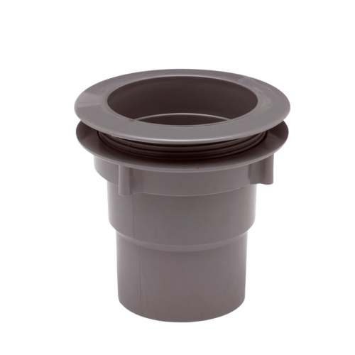 Gootuitloop voor bakgoot, 70-80-100 mm grijs, met wartel