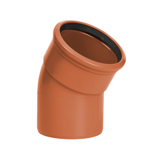 PVC Bocht 30° 500 SN4 M/S, roodbruin