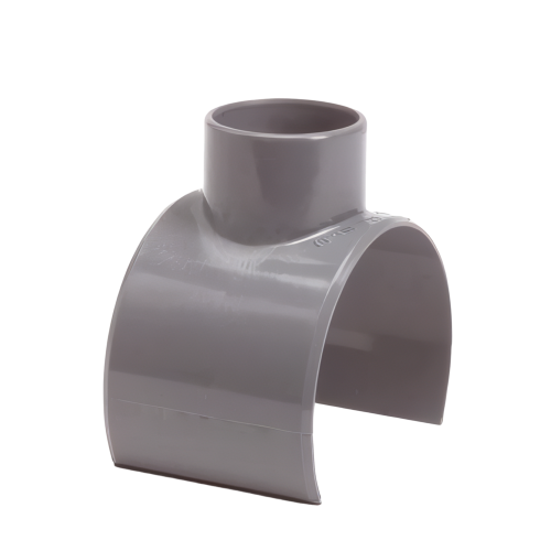 PVC zadelstuk 80-75 x 40mm, lijm, grijs