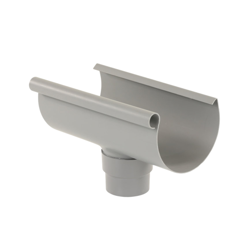 S-lon gootuitloop voor mastgoot 150mm ⌀70-80mm, grijs, lijm