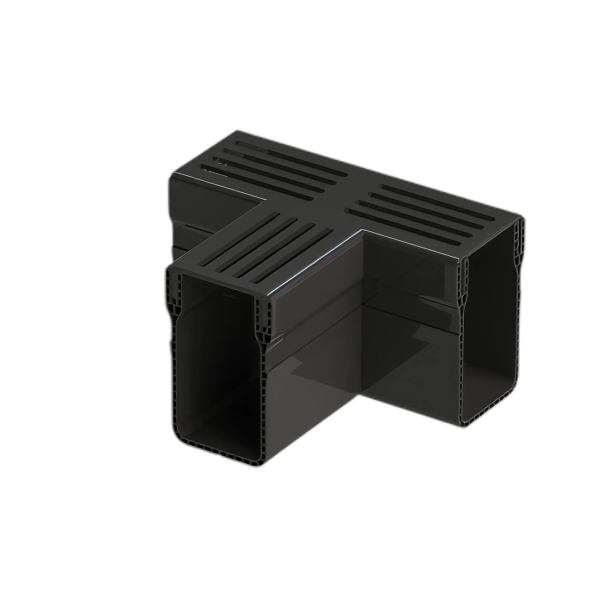 MW Drain 65/100 T-stuk, Premium zwart alu. rooster
