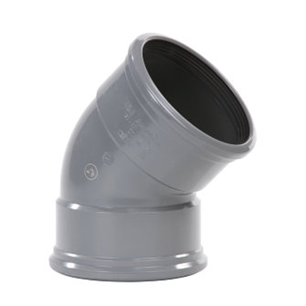 Pipelife pvc bocht m/m 125 45° sn4 gr
