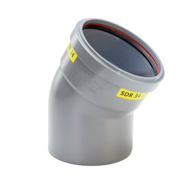 PVC Bocht 30° 200 SN8 M/S