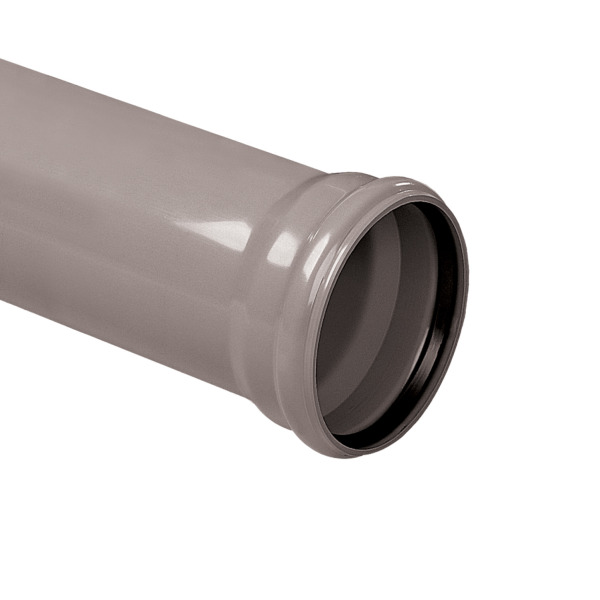 PVC buis 160 mm, grijs, SN4, manchet mof, L = 5 mtr
