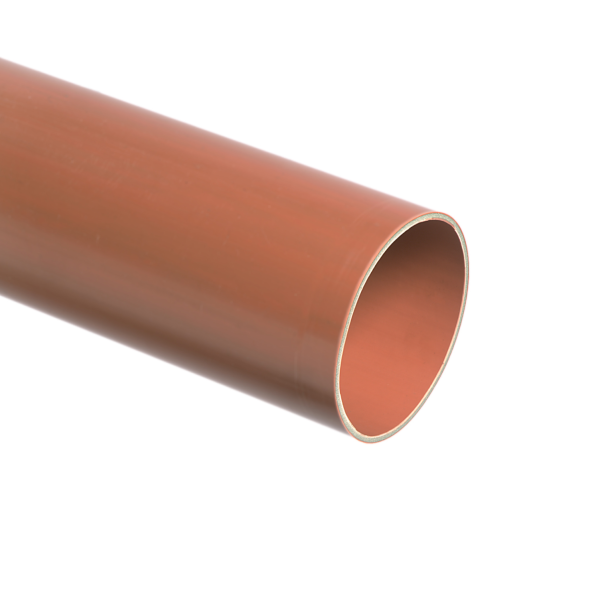 PVC buis 400 mm, r.bruin, SN4, gladde buis, L = 5 mtr