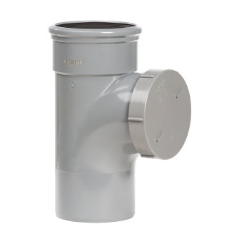 PVC ontstoppingsstuk 110mm met schroefdeksel mof/spie